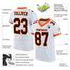 Custom White Brown-Orange Mesh Authentic Football Jersey