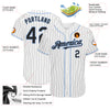 Custom White Black Pinstripe Light Blue Authentic Baseball Jersey