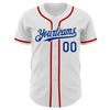 Custom White Royal-Red Authentic Baseball Jersey