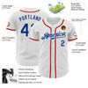 Custom White Royal-Red Authentic Baseball Jersey