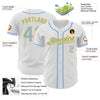 Custom White Light Blue-Yellow Authentic Baseball Jersey