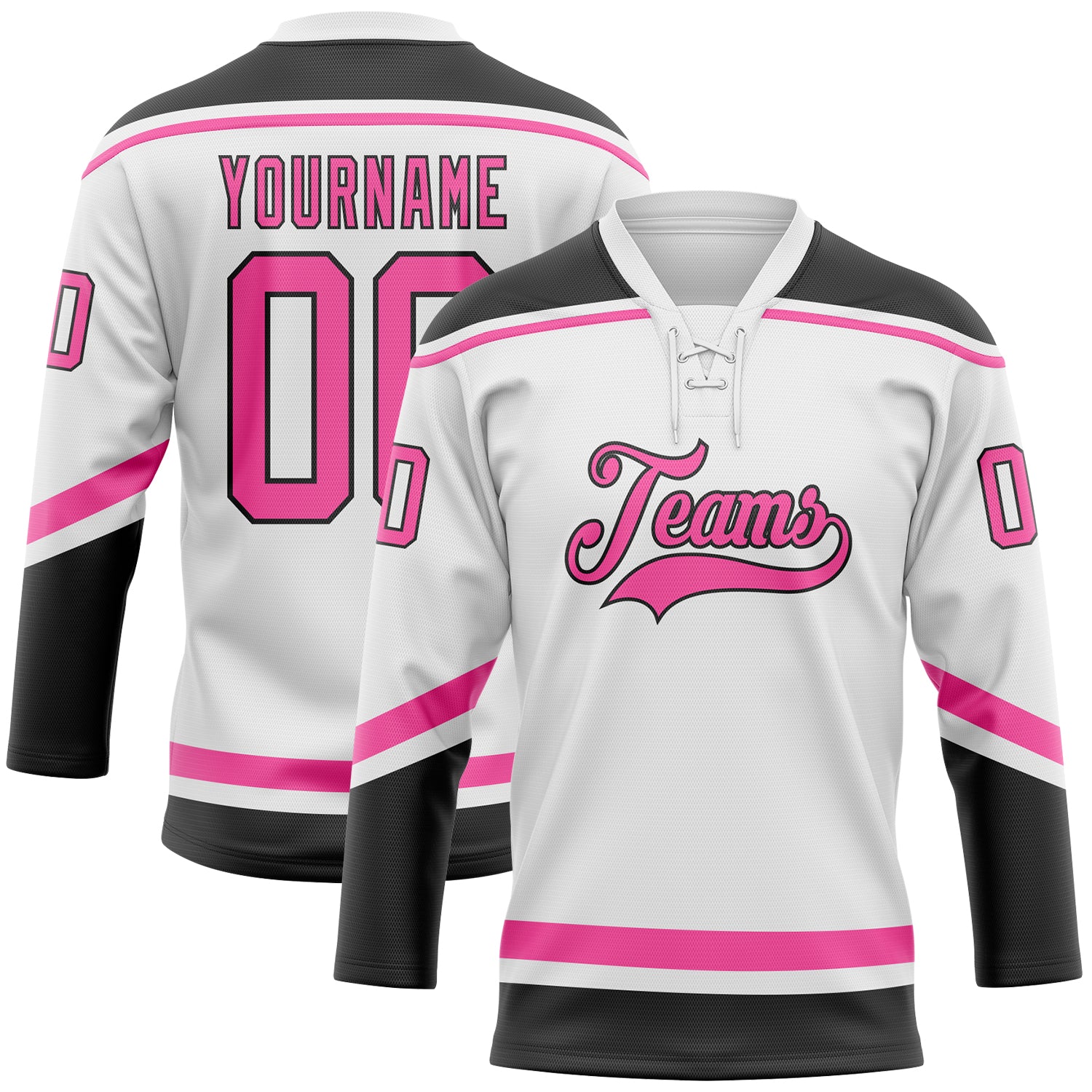 Custom Hockey Jersey White Orange-Purple Hockey Lace Neck Jersey Men's Size:L