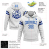 Custom Stitched White Light Blue-Royal Football Pullover Sweatshirt Hoodie