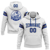 Custom Stitched White Royal-Black Football Pullover Sweatshirt Hoodie