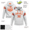 Custom Stitched White Orange-Gray Football Pullover Sweatshirt Hoodie