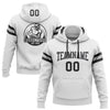 Custom Stitched White Black-Gray Football Pullover Sweatshirt Hoodie