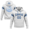 Custom Stitched White Light Blue-Black Football Pullover Sweatshirt Hoodie