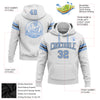 Custom Stitched White Light Blue-Steel Gray Football Pullover Sweatshirt Hoodie