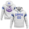 Custom Stitched White Light Blue-Purple Football Pullover Sweatshirt Hoodie