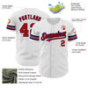 Custom White Red-Navy Authentic Baseball Jersey