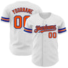 Custom White Orange-Royal Authentic Baseball Jersey