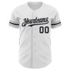 Custom White Black-Gray Authentic Baseball Jersey