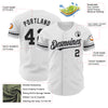 Custom White Black-Gray Authentic Baseball Jersey