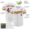 Custom White Purple-Gold Authentic Baseball Jersey