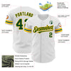 Custom White Green-Gold Authentic Baseball Jersey