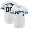 Custom White Black-Powder Blue Authentic Baseball Jersey