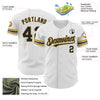 Custom White Black-Old Gold Authentic Baseball Jersey