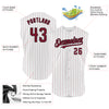 Custom White Crimson Pinstripe Gold Authentic Sleeveless Baseball Jersey