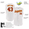 Custom White Purple Pinstripe Gold Authentic Sleeveless Baseball Jersey