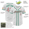 Custom White Medium Pink-Kelly Green Authentic Baseball Jersey