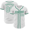 Custom White Kelly Green Authentic Baseball Jersey