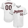 Custom White Black-Medium Pink Authentic Baseball Jersey