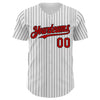 Custom White Black Pinstripe Red Authentic Baseball Jersey