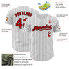 Custom White Black Pinstripe Red Authentic Baseball Jersey