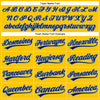 Custom Yellow Navy-Light Blue Authentic Baseball Jersey
