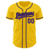 Custom Yellow Purple-Black Authentic Baseball Jersey