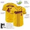 Custom Yellow Crimson-Black Authentic Baseball Jersey