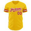 Custom Yellow Red-White Authentic Baseball Jersey