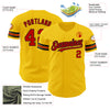 Custom Yellow Red-Black Authentic Baseball Jersey