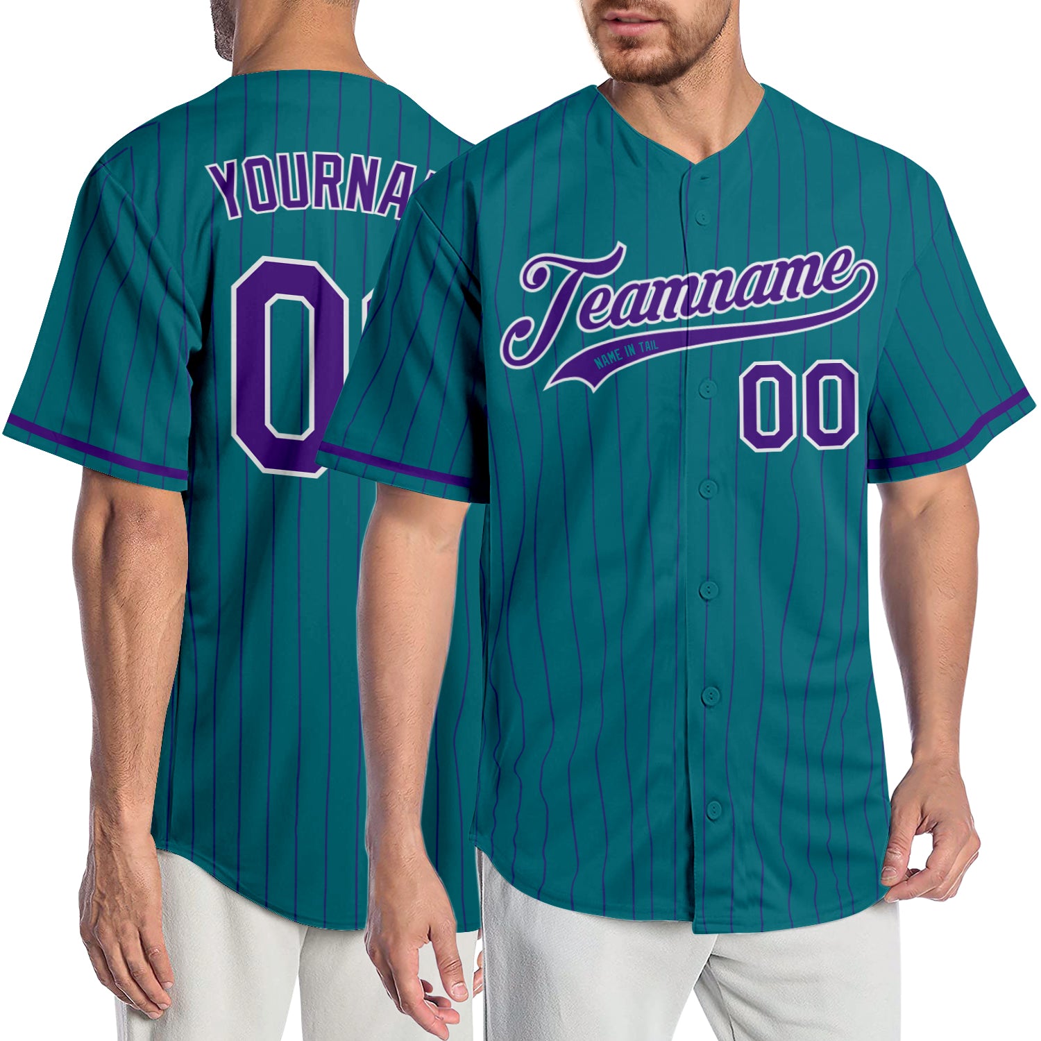 Custom Neon Green Black Pinstripe Purple Authentic Baseball Jersey Discount