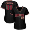 Custom Black Crimson-City Cream Baseball Jersey