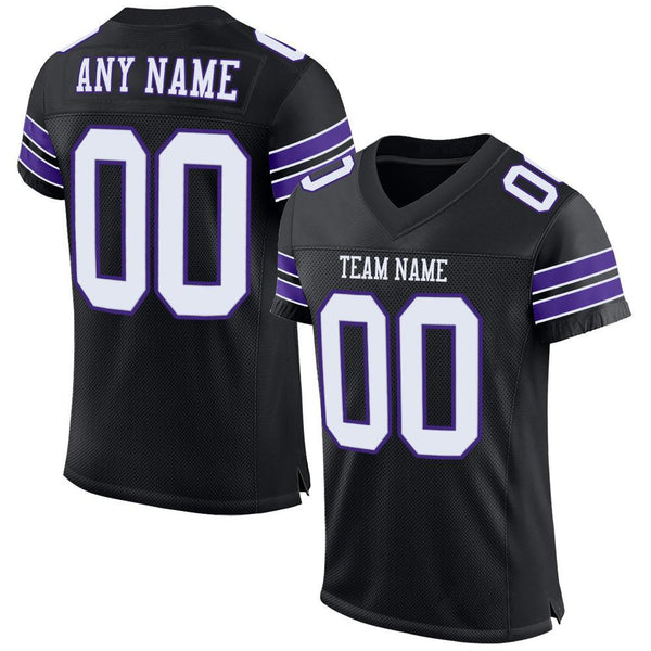 Custom Purple White-Gray Mesh Authentic Throwback Football Jersey