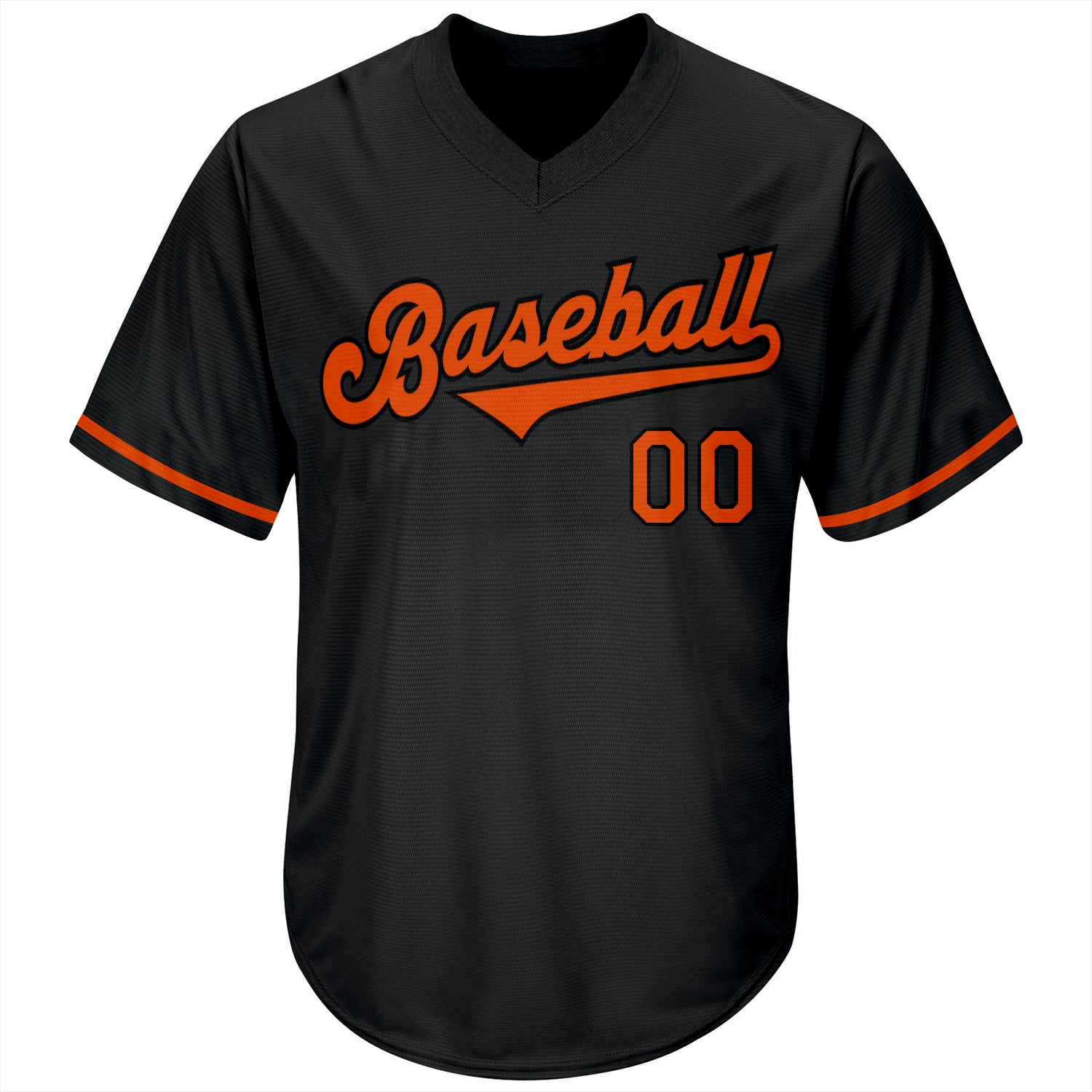 Custom Black Orange-Black Authentic Throwback Rib-Knit Baseball Jersey Shirt