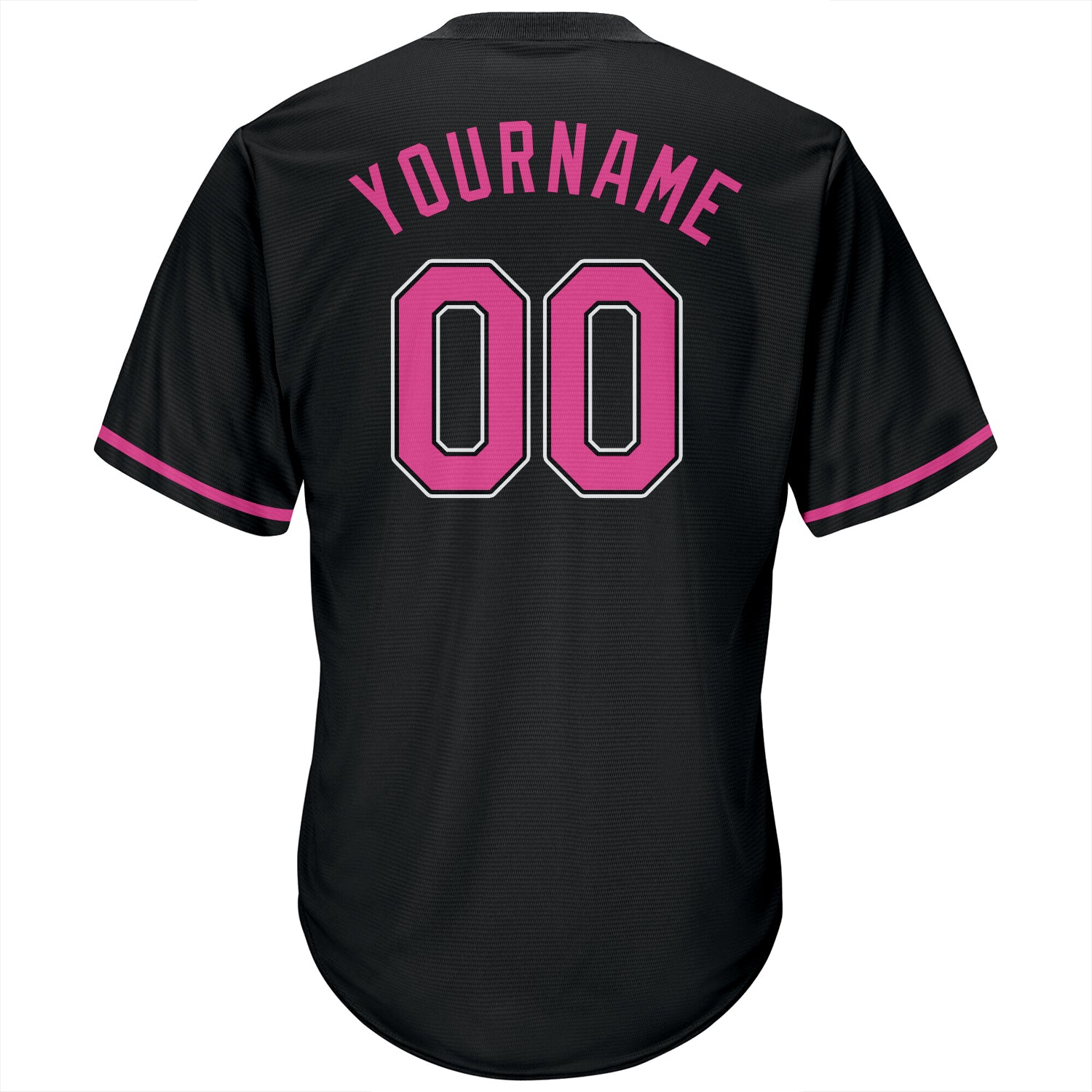 Custom Black Pink-White Authentic Throwback Rib-Knit Baseball Jersey Shirt