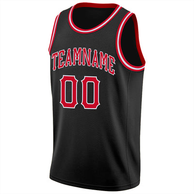 Wholesale Black and Red Sport Wear Custom Men's Printed Basketball