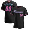 Custom Black Pink-Light Blue Authentic American Flag Fashion Baseball Jersey