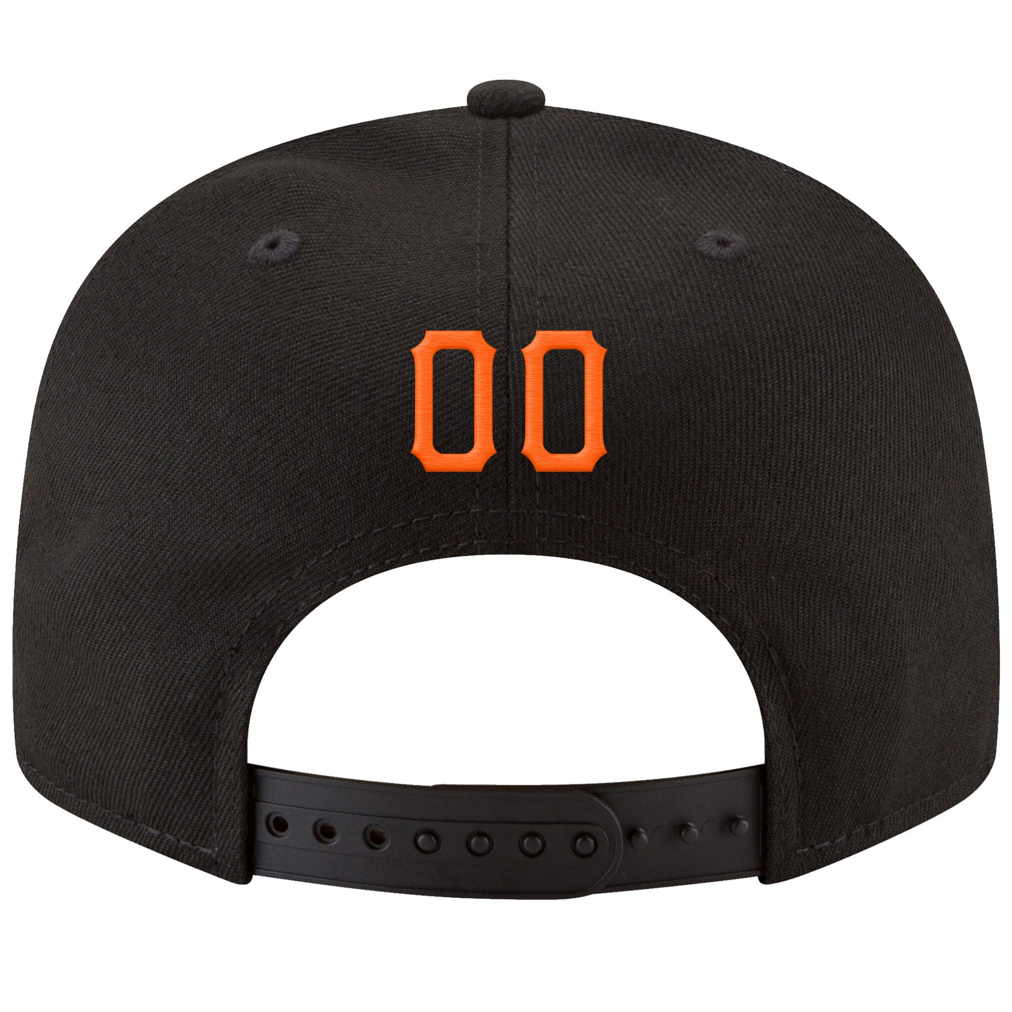 Custom Black Orange-White Stitched Adjustable Snapback Hat