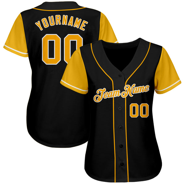 Custom Baseball Jersey Royal Gold-Black Authentic Fade Fashion