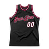 Custom Black White-Maroon Authentic Throwback Basketball Jersey