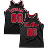 Custom Black Red-White Authentic Throwback Basketball Jersey