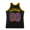 Custom Black Purple-Gold Authentic Throwback Basketball Jersey