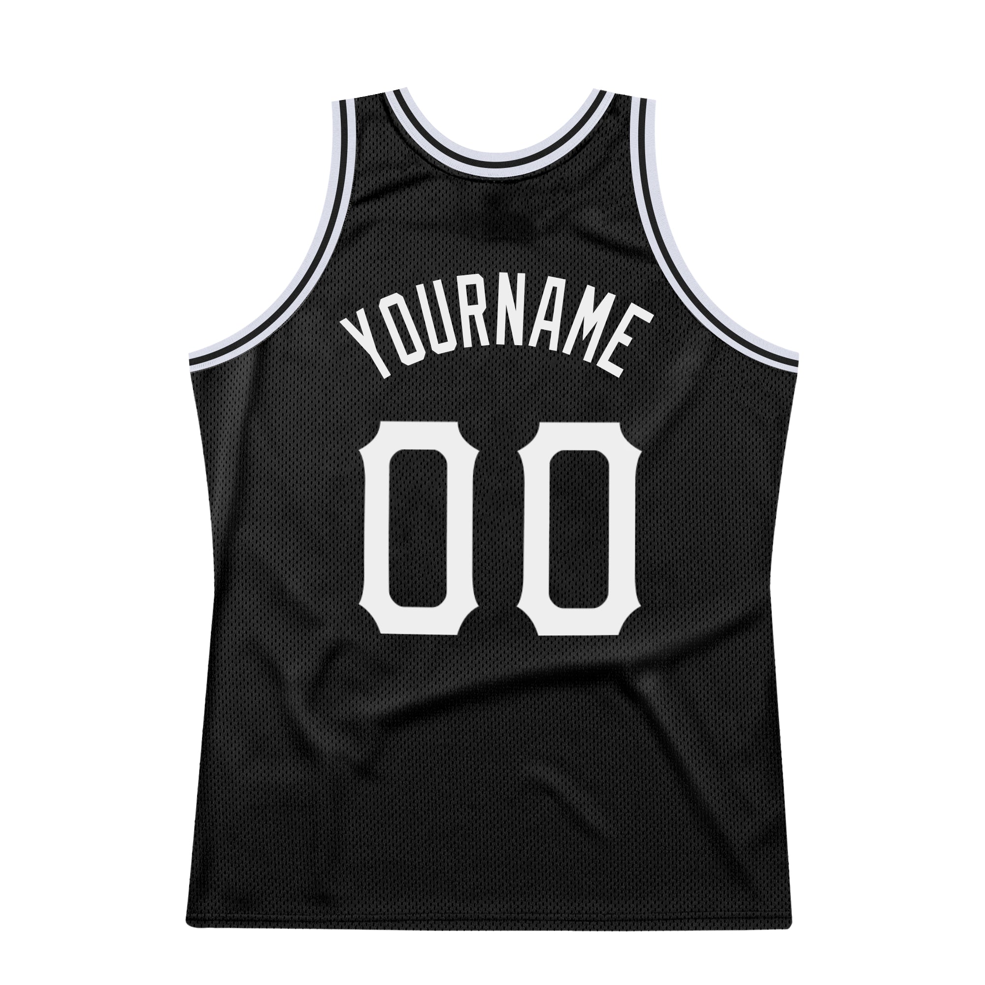 Custom Black White-Red Authentic Throwback Basketball Jersey