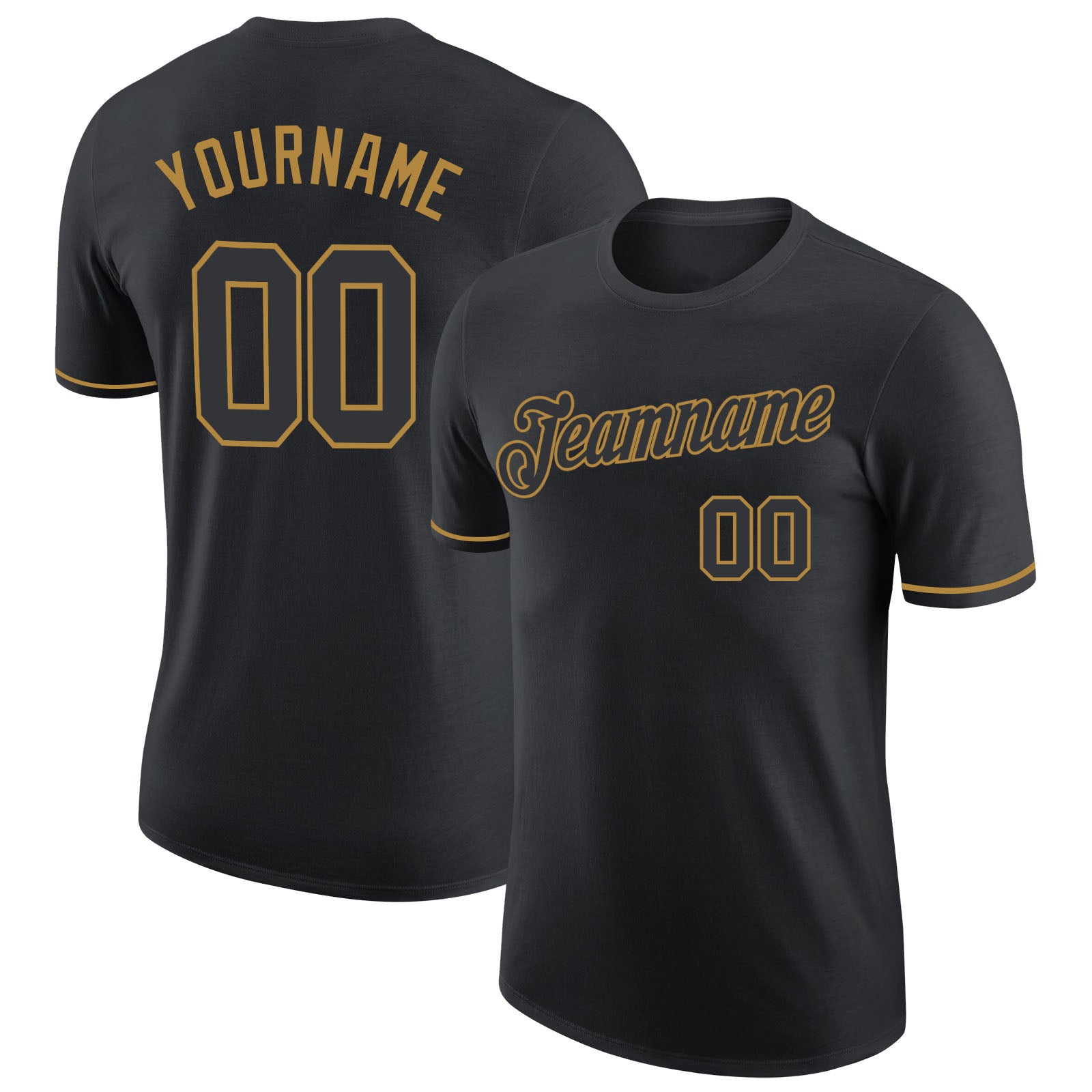 Custom Black Gold Performance T-Shirt Discount