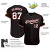 Custom Black Red Pinstripe White-Red Authentic Baseball Jersey