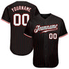 Custom Black Red Pinstripe White-Red Authentic Baseball Jersey