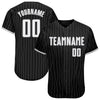 Custom Black Gray Pinstripe White-Gray Authentic Baseball Jersey